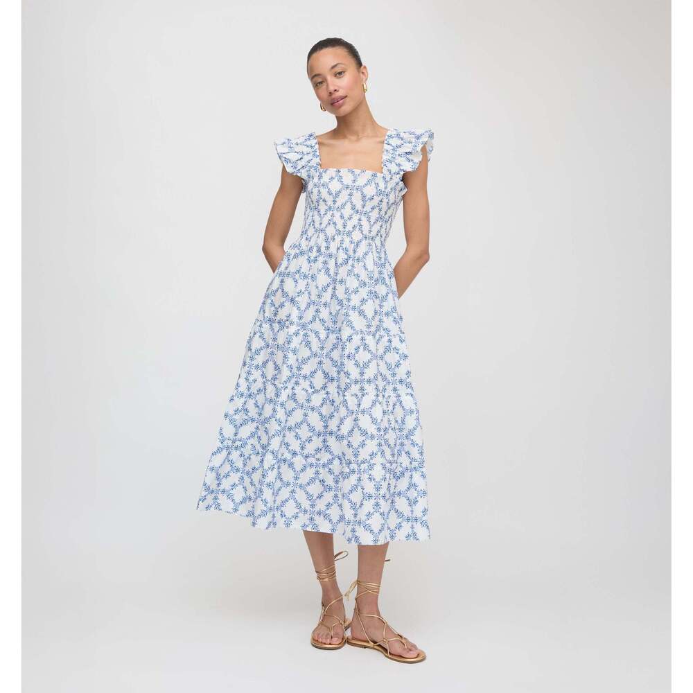 Hill House Home The Ellie Nap Dress - Blue Marigold Block Size SBlue Marigold Bl - Picture 2 of 3